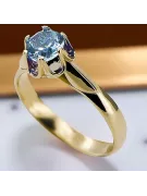 Кольцо Аквамарин 14-кв Желтое золото Винтаж vrc122y